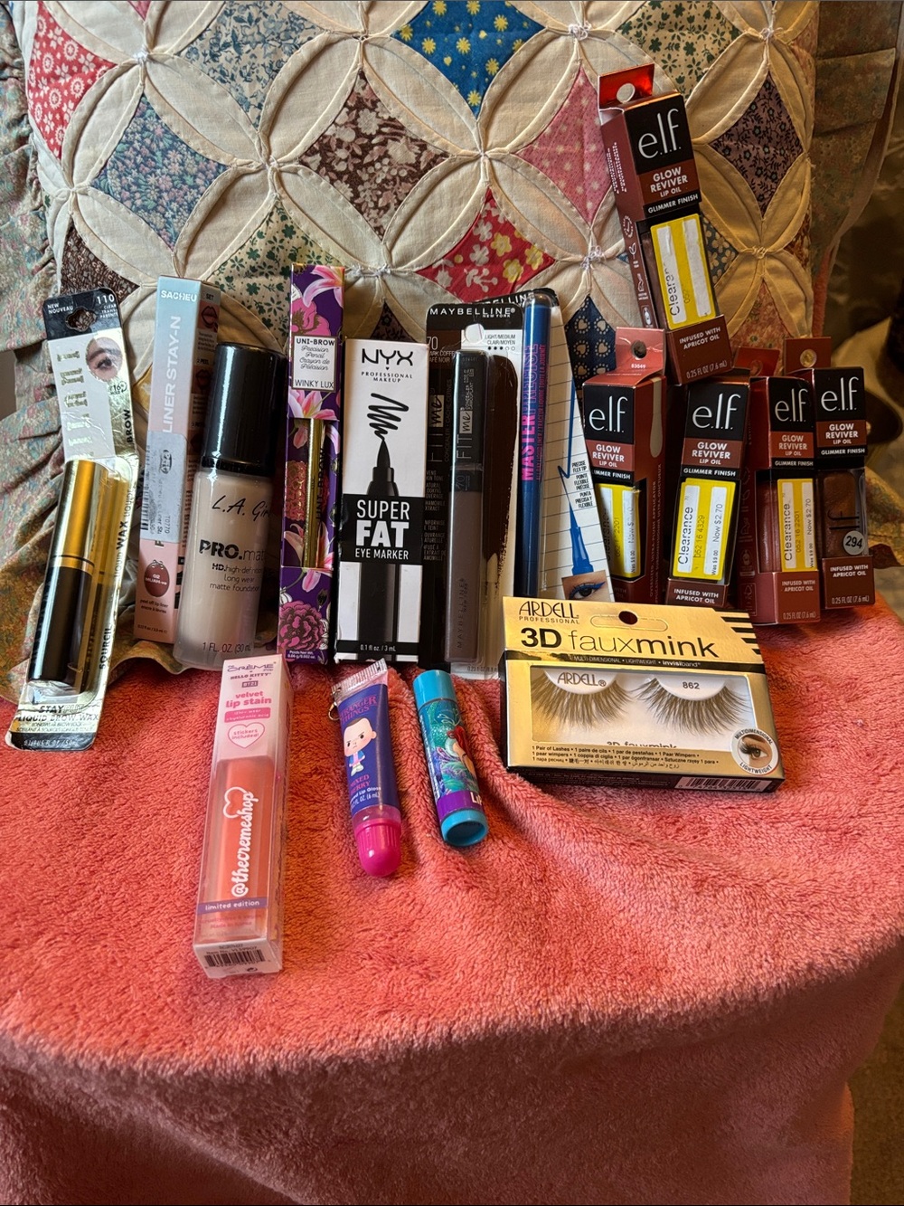 New -Unused Assorted Women’s Makeup Bundle –Black, Pink, Gold Essentials